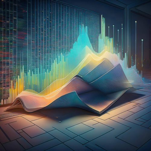 Picture of book pages turning into a graph