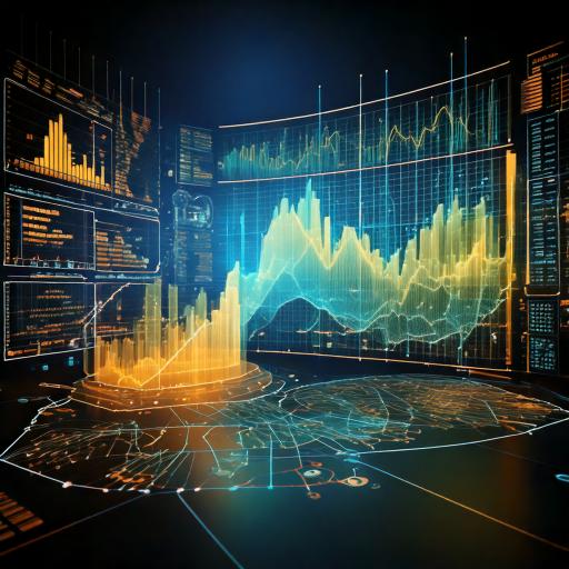 Blue orange data graphics