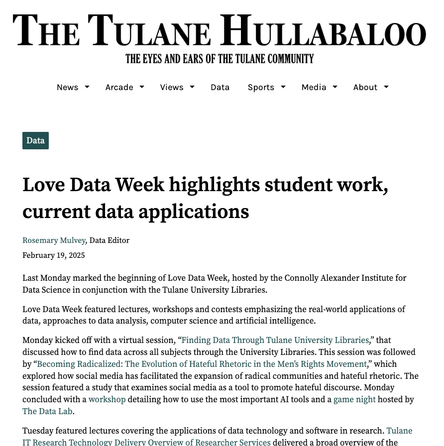 Image of Tulane Hullabaloo Article