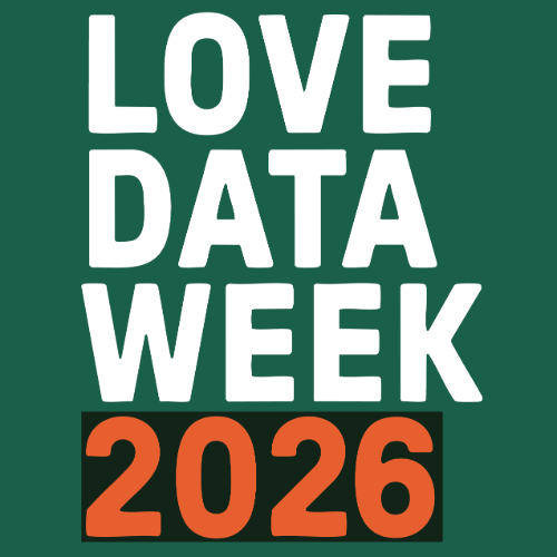 Graphic: LOVE DATA WEEK 2026 text on a green background.
