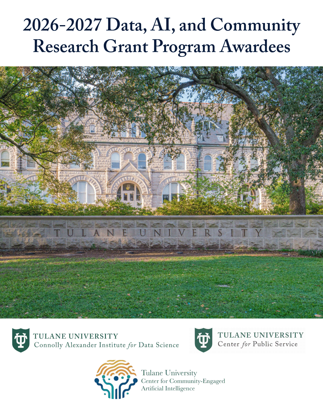 2026-2027 Data, AI, and Community Research Grant Program Awardees